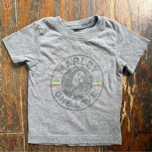 Zion Rootswear Kids 18 Months Grey Marley 'One Love' Tee with Rasta Stripe